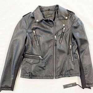 New with tags  BNCI Womens Black Faux Leather Jacket Moto Style Motorcycle XL